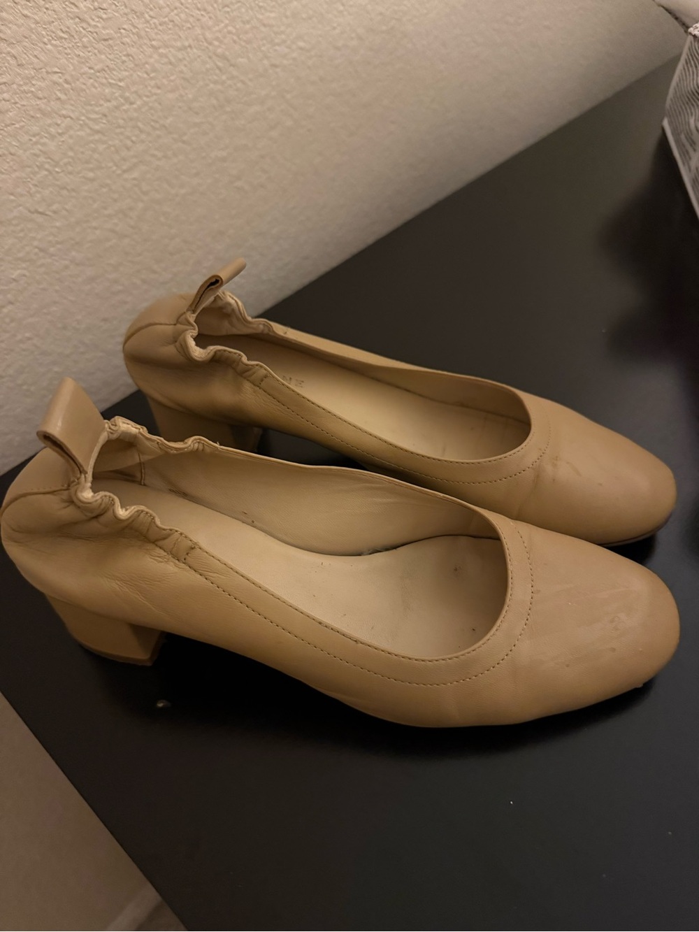 Everlane nude leather ballet pumps